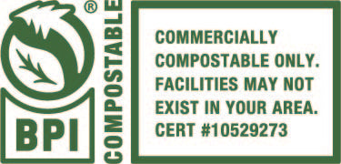 BPI Certified — Commercially Compostable