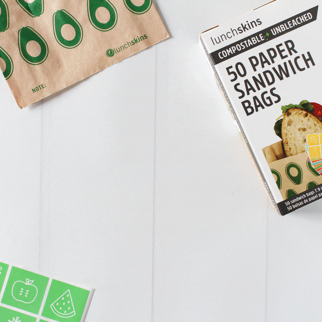 Image of Compostable Paper Sandwich Bags - Lunchskins