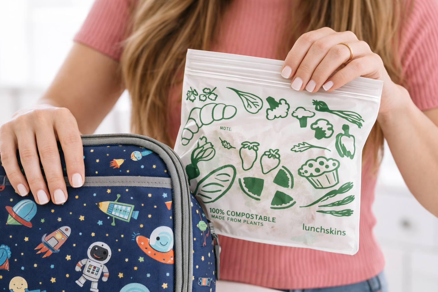 Image of Ziptop Compostable Freezer-Safe Sandwich Storage Bags - Lunchskins