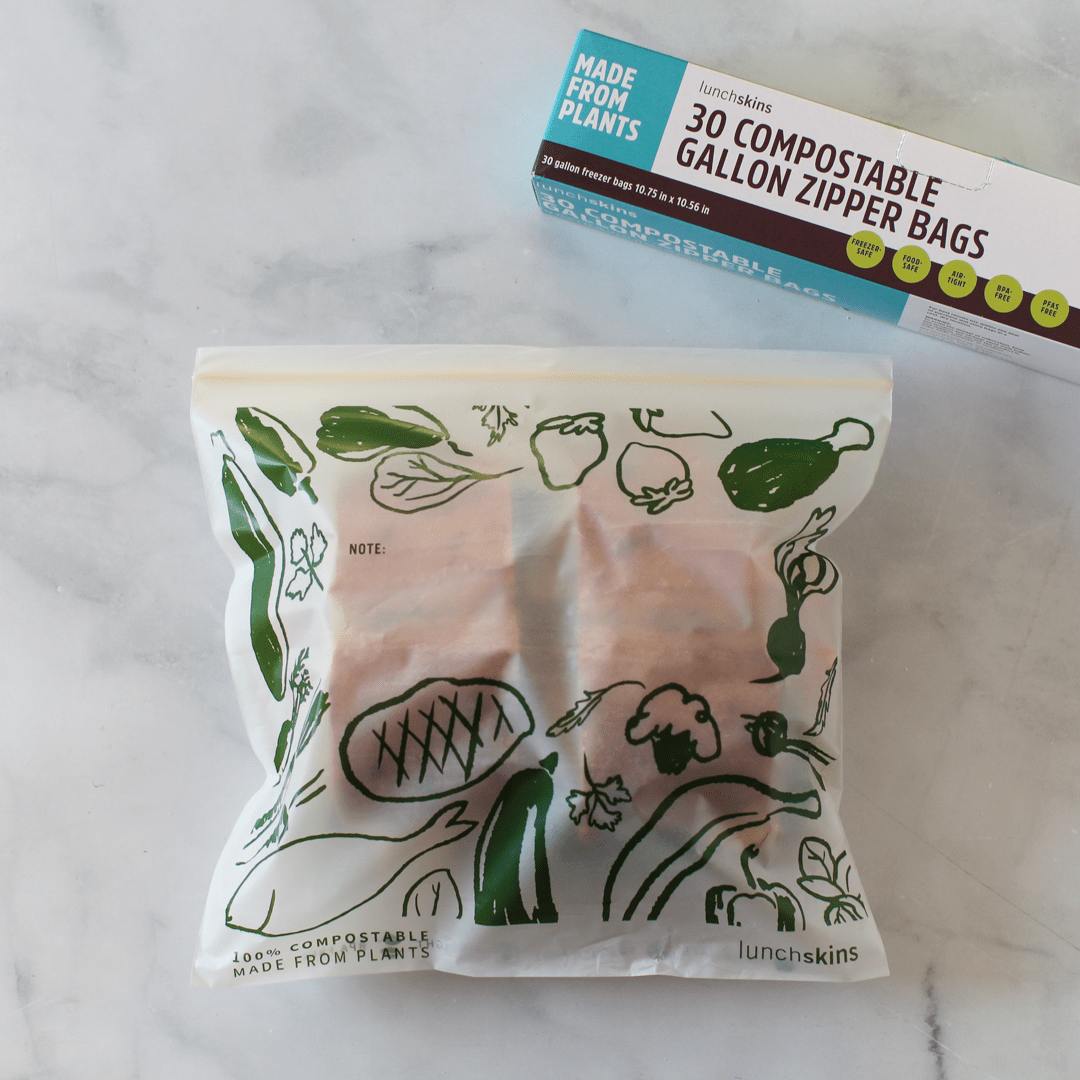 Image of Ziptop Compostable Freezer-Safe Gallon Storage Bags - Lunchskins