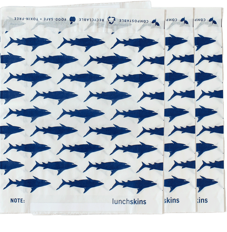 Image of 500 Self-Sealing Sandwich Bags - Shark - Lunchskins