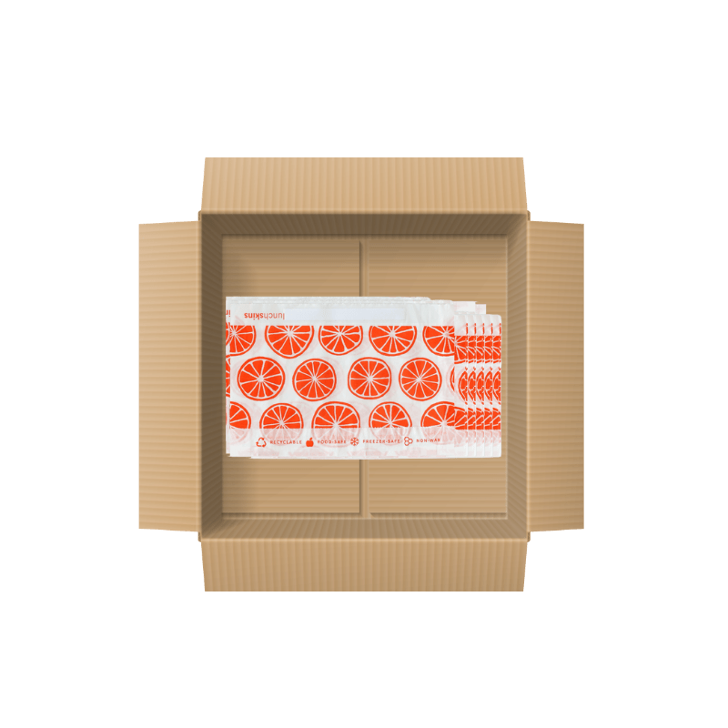500 Self-Sealing Snack Bags - Orange - Lunchskins