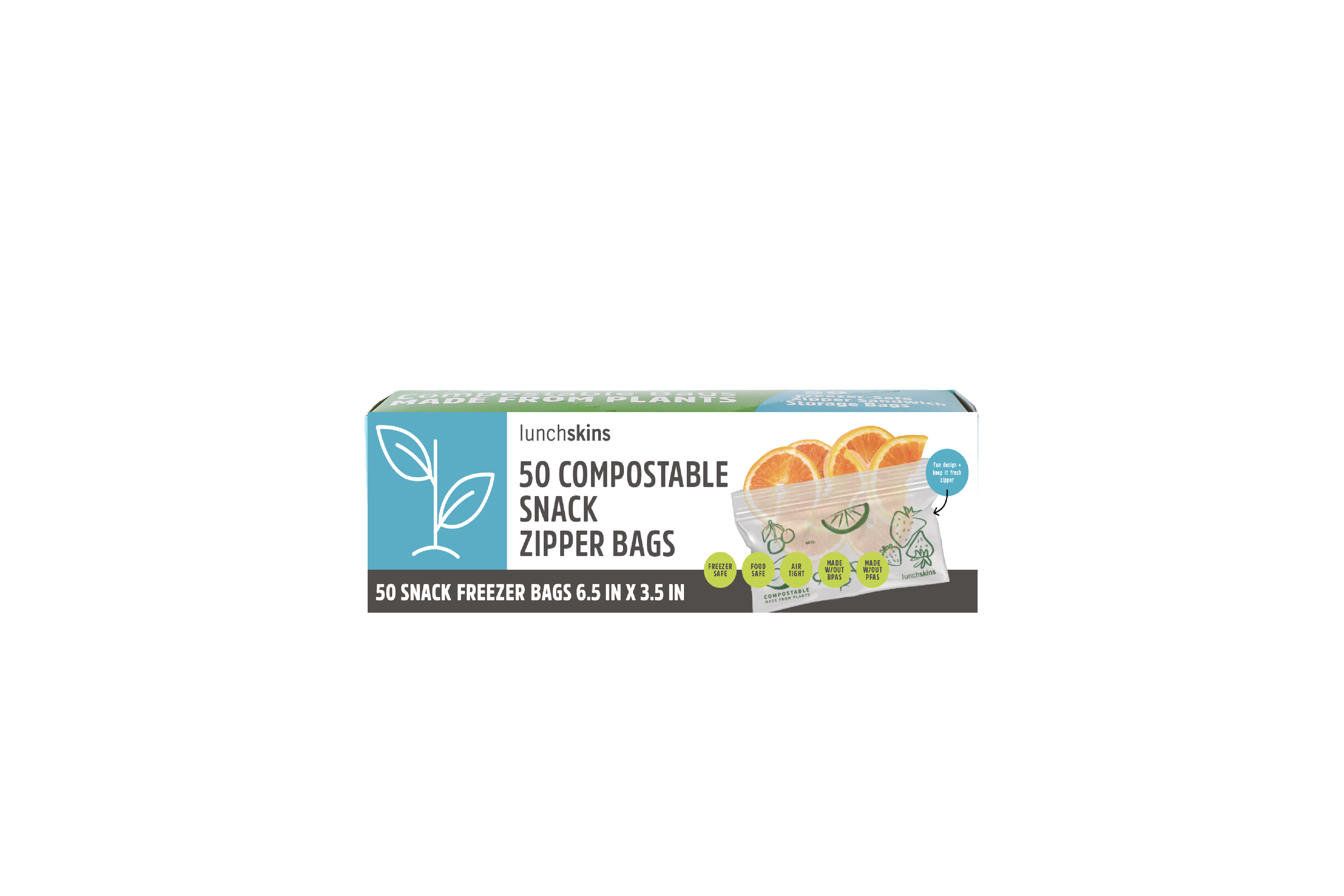 Image of Ziptop Compostable Freezer-Safe Snack Storage Bags - Lunchskins