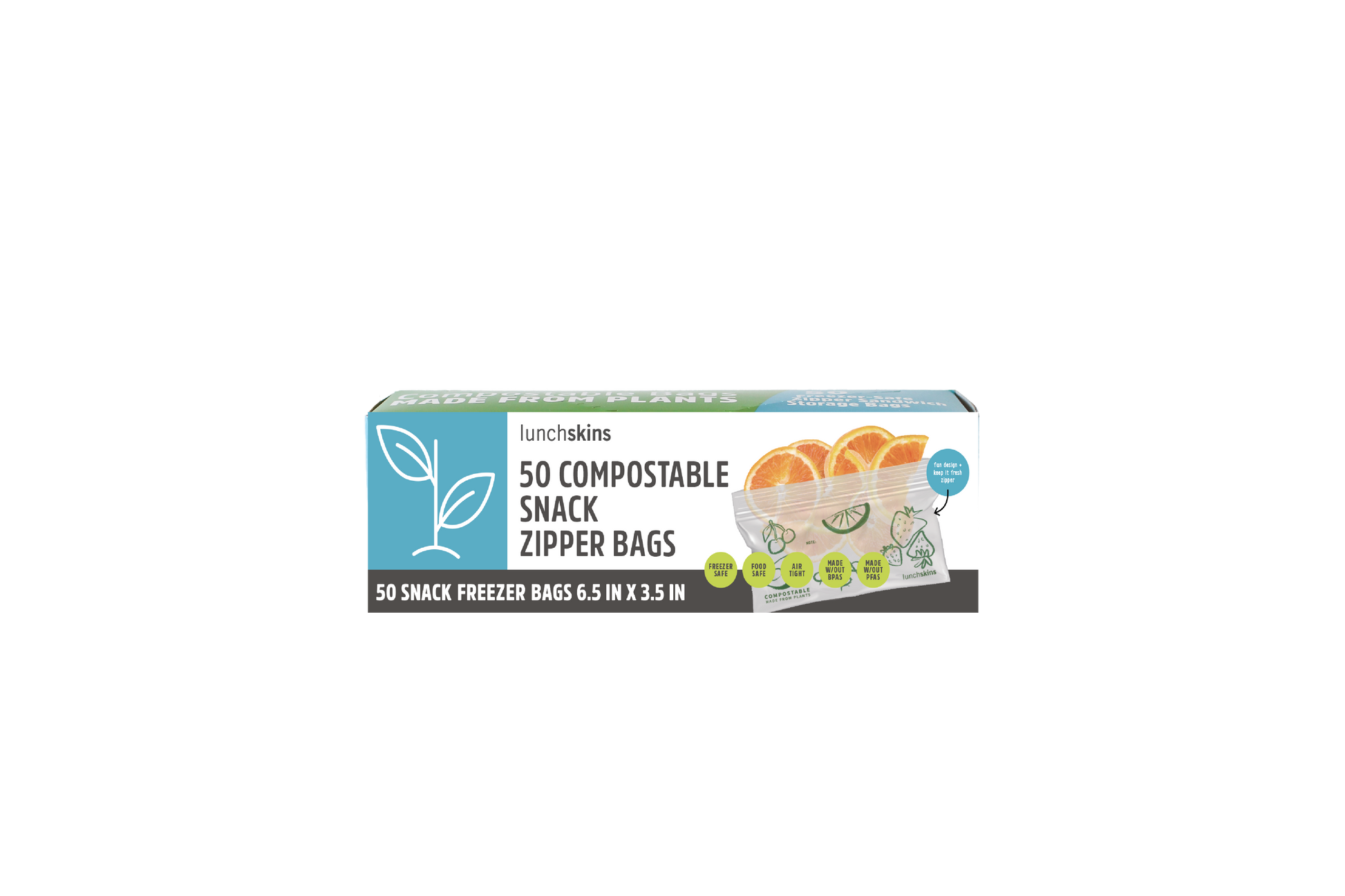 Ziptop Compostable Freezer-Safe Snack Storage Bags - Lunchskins