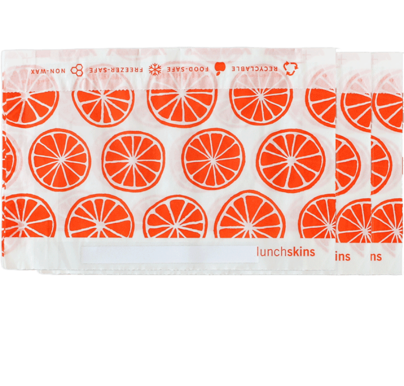 500 Self-Sealing Snack Bags - Orange - Lunchskins