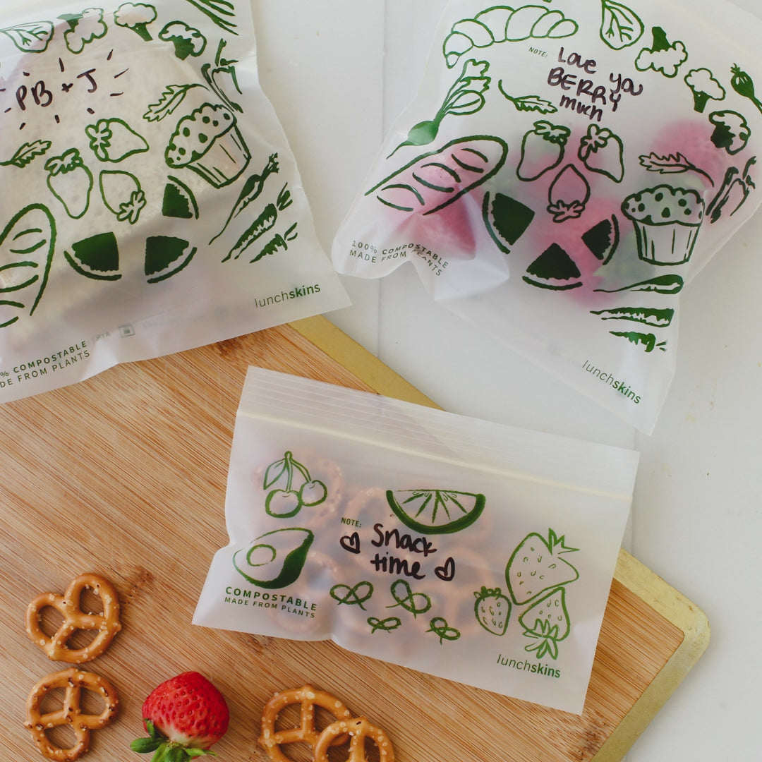 plastic bags made from plants Compostable Snack Bags | Freezer-Safe Ziptop Bags