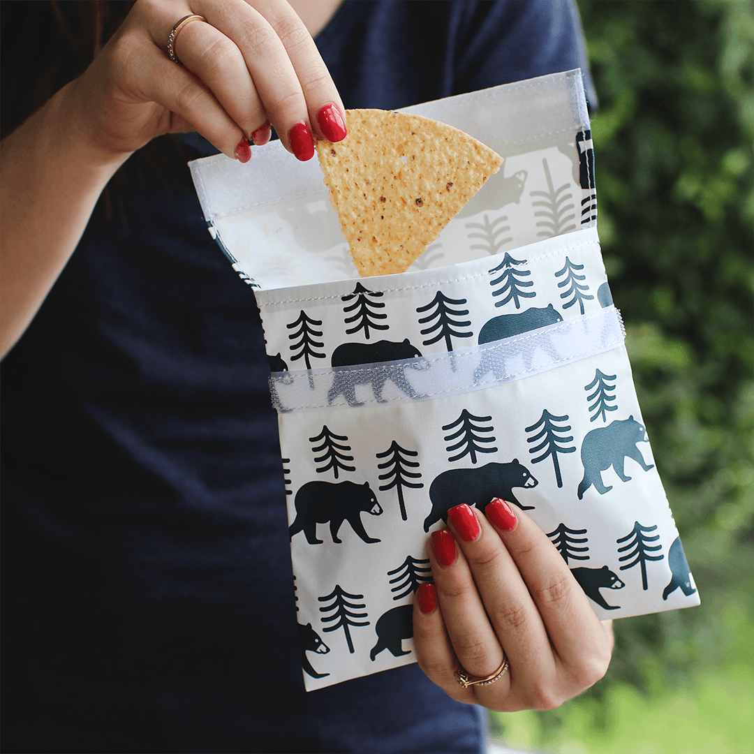 Best Reusable Sandwich Snack Bags Set Bear Lunchskins