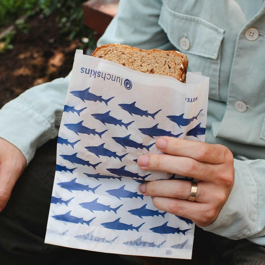 Lunchskins Recyclable & Sealable Paper Sandwich Bags - Shark