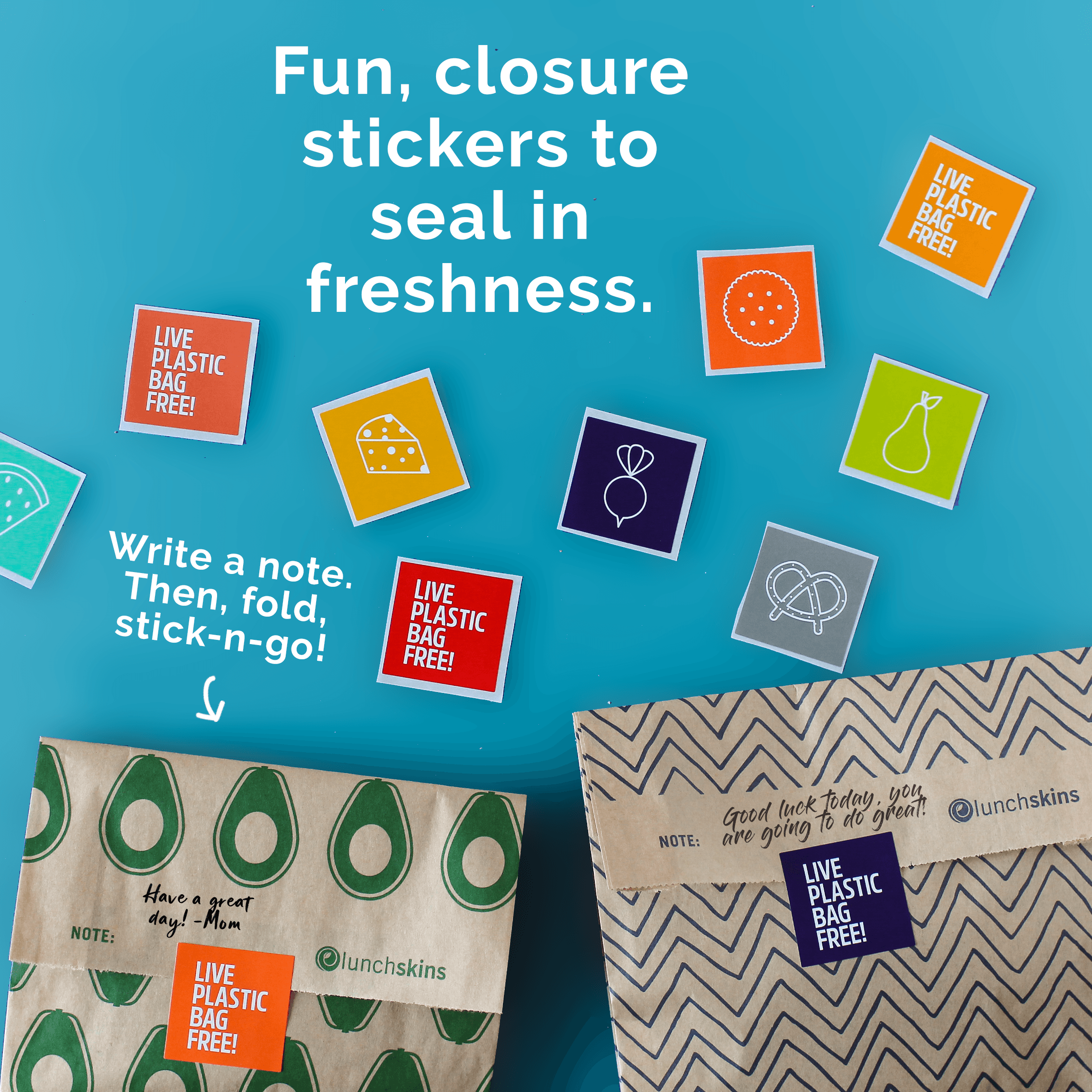 Image of Compostable Paper Sandwich Bags - Lunchskins