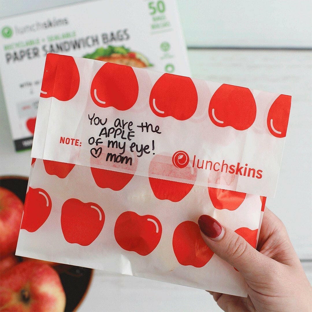 Image of Recyclable Sandwich Bags Apple - Lunchskins