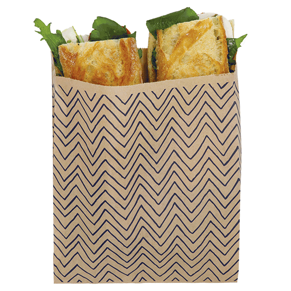Compostable XL Sandwich Bags Chevron 50 Count