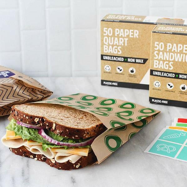 Image of Compostable Paper Sandwich Bags - Lunchskins