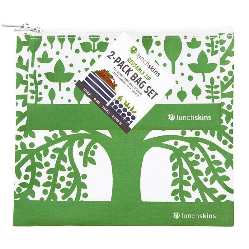 Reusable 2-Pack Zippered Bag Set Green Tree for food storage best reusable bag usa today